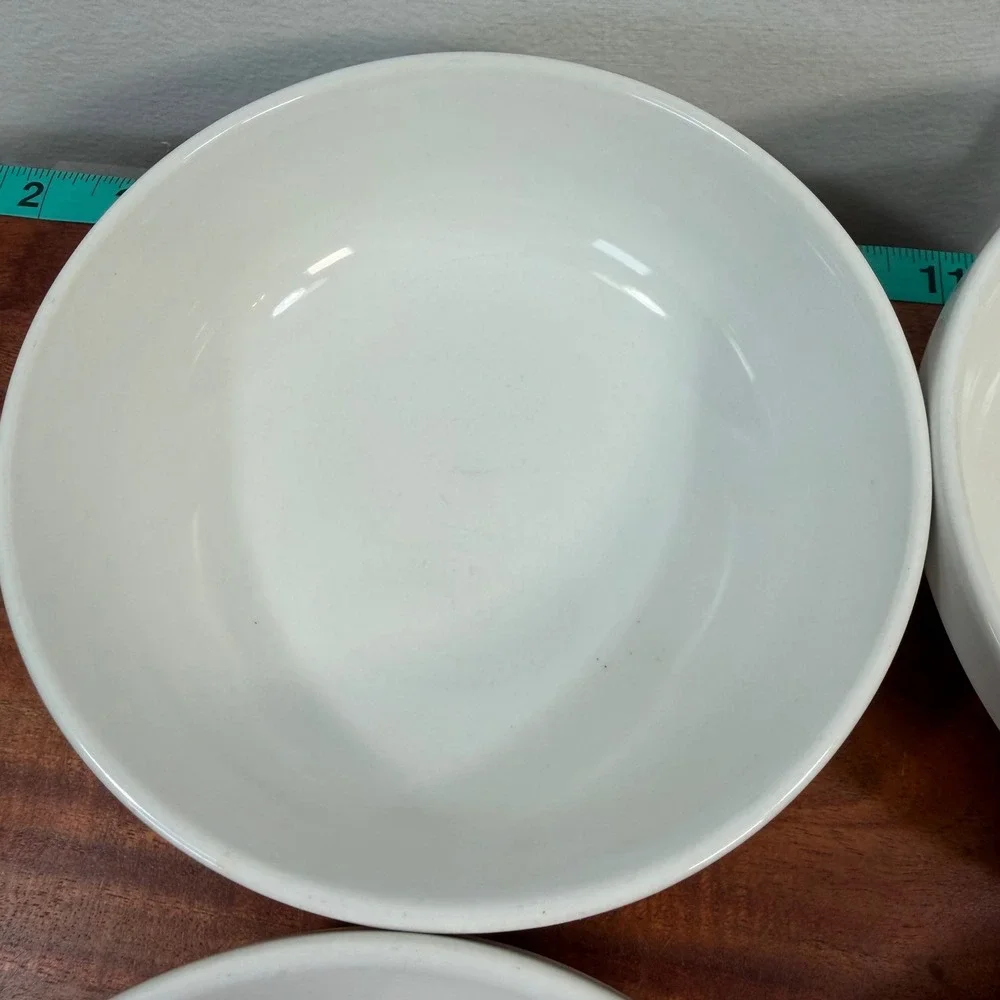 Culinary Arts Cafeware White Porcelain Pasta/Salad/soupBowls Set of 4 6-1/4